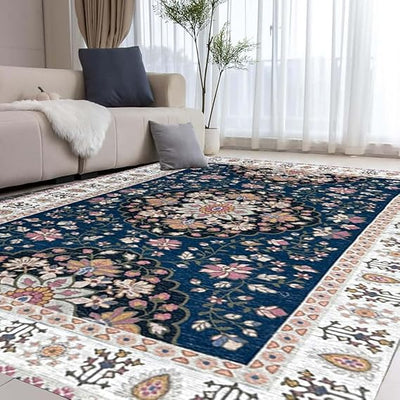 Digital Printed Premium Chenille Floor Carpet Mat, Super Soft Rug with Anti-Skid Backing, Modern Persian Carpet - CR001