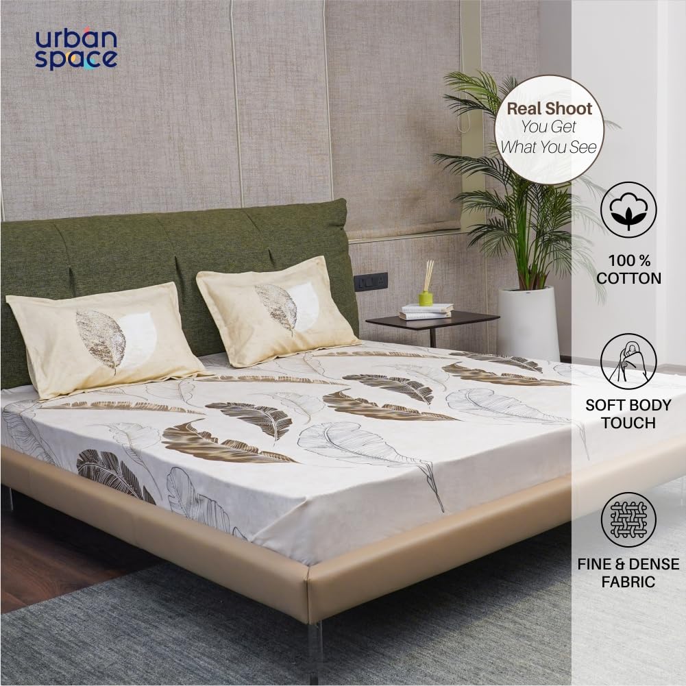 Fitted King Size Cotton Bedsheet - Sweet Cherry Light Brown