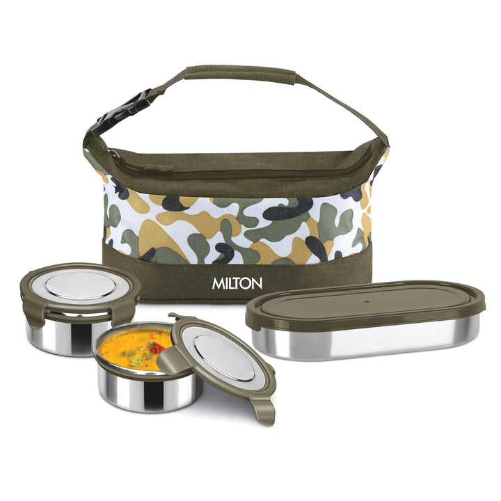 Camo Delight Stainless Steel Tiffin with Insulated Jacket (Milton)