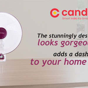 Candes Aura 3 Blade Automatic Oscillation Wall Fan With 2 Year Warranty (White Cherry, 400mm)