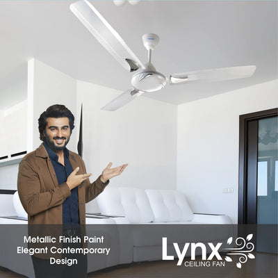 Candes Lynx 1200mm / 48 inch High Speed Decorative 400 RPM (100% CNC Winding) Ceiling Fan 2 Yrs Warranty Pack of 2 (White)