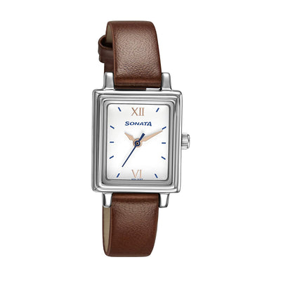 Workwear White Dial & Tan Leather Strap