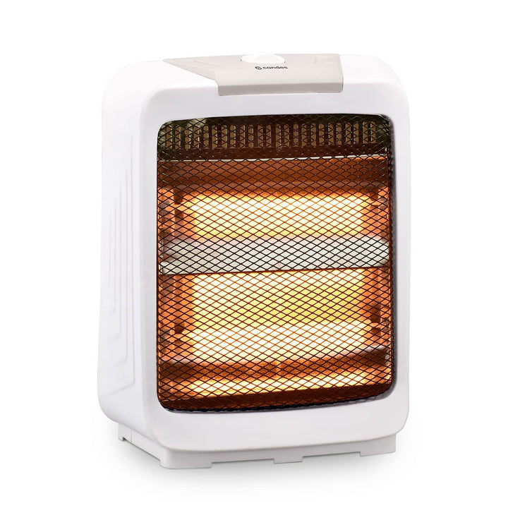 Candes New Infra2 800 Watt Noiseless (ISI Certified) Halogen Room Heater with ABS Body, 2 Stage Heating Controller, Overheating Protection, 2 Rod Heater, Safety Mesh (1 Year Warranty, White)