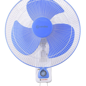 Candes Aura 3 Blade Automatic Oscillation Wall Fan With 2 Year Warranty (White Blue, 300mm)