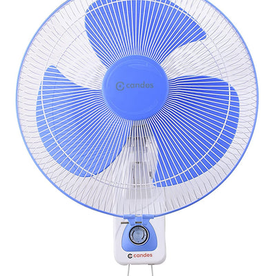 Candes Aura 3 Blade Automatic Oscillation Wall Fan With 2 Year Warranty (White Blue, 300mm)