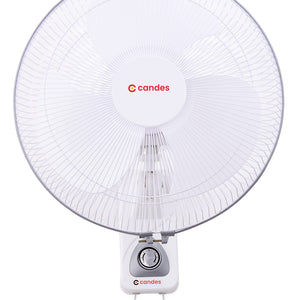 Candes Aura 3 Blade Automatic Oscillation Wall Fan With 2 Year Warranty (White Silver, 300mm)