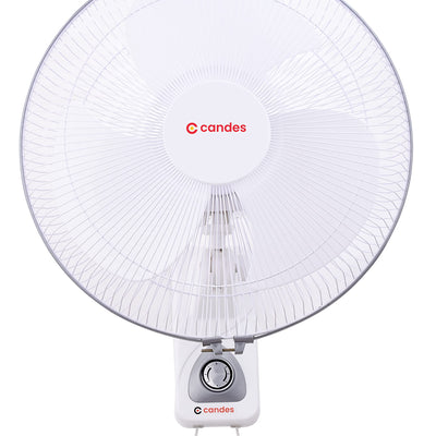 Candes Aura 3 Blade Automatic Oscillation Wall Fan With 2 Year Warranty (White Silver, 300mm)