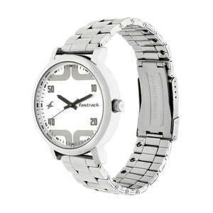 Bold White Dial Anolog & Stainless Steel Strap