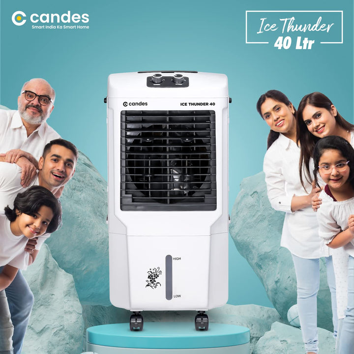 Candes 40ltr Personal Air Cooler | cooler for home | air cooler | cooler |air cooler for home| cooler for room| air cooler for room cooling |with 4 Blade Fan, Ice Chamber, Dust Filter (White, 1 Year Warranty) 2023 Model.