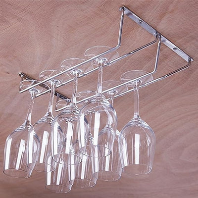 Hanging Stainless Steel Glass Rack (Pack Of 2)
