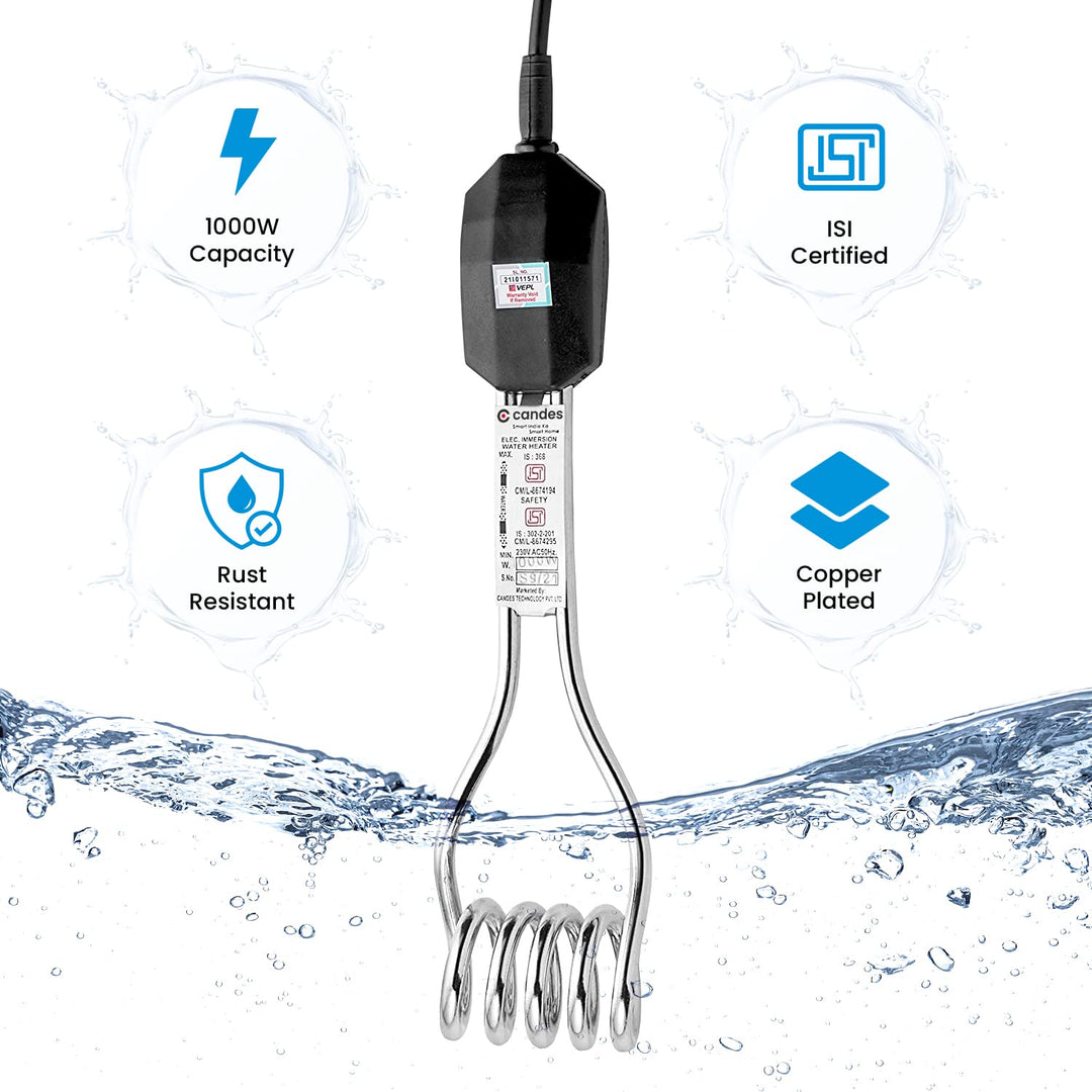 Candes NEO ISI Mark Shock-Proof & Water Proof Immersion Heater Rod (1000 W)