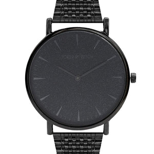 Joker & Witch Stainless Steel Morticia & Gomez Couple Analogue Watches, Black Dial, Rose Gold Band