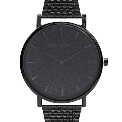 Joker & Witch Stainless Steel Morticia & Gomez Couple Analogue Watches, Black Dial, Rose Gold Band