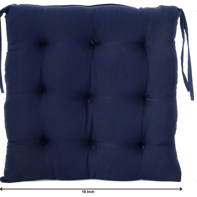 Kuber Industries Microfiber Chair Pad|Chair Cushion Pad for Office, Home|Sitting Cushion|Seat Cushion for Chair (Navy Blue)