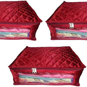 Kuber Industries 9 Piece Rexine Saree Cover Set, Maroon