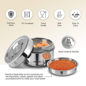 Steel Snack Stainless Steel Tiffin (Milton)