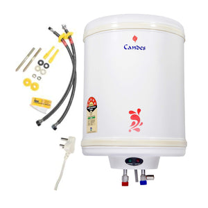 Candes 35 Litre Automatic Storage ISI Approved Vertical Electric Water Heater (Geyser) 5 Star Rated with Installation Kit & Special Anti Rust Body, (Ivory) (2000 W)