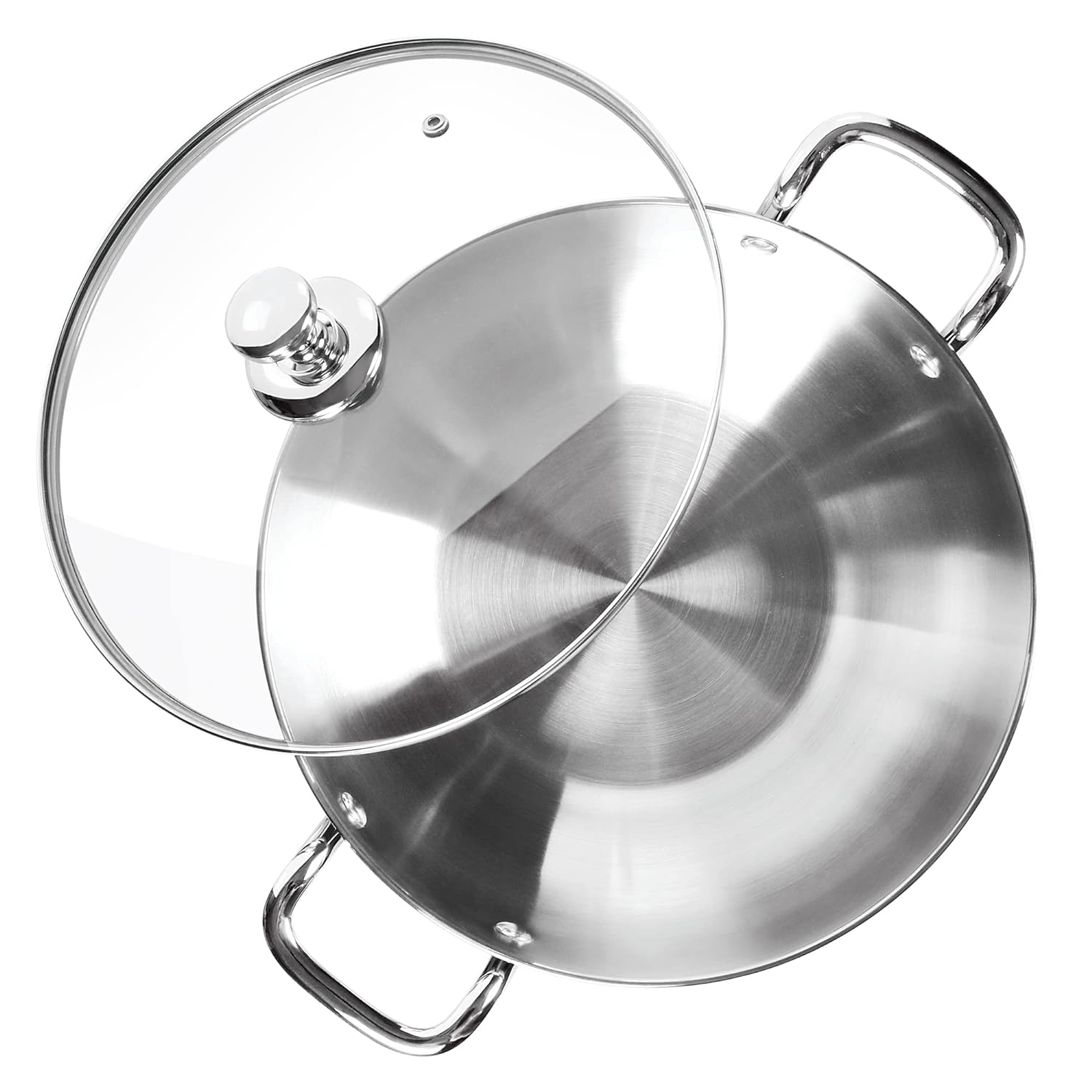 Stainless Steel Sandwich Bottom Kadhai with Glass Lid (Milton Procook)