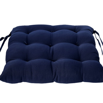 Kuber Industries Microfiber Chair Pad|Chair Cushion Pad for Office, Home|Sitting Cushion|Seat Cushion for Chair (Navy Blue)