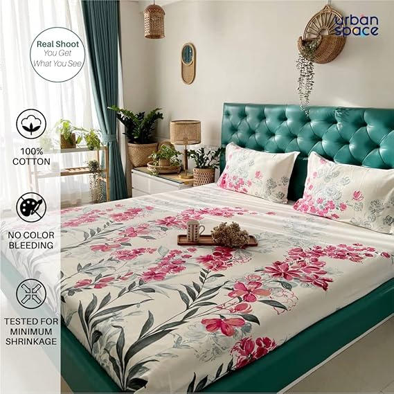 Cotton Bedsheet + AC Blanket Combo Pack - (Combo 26 - France + Majestic Pink bedsheet)