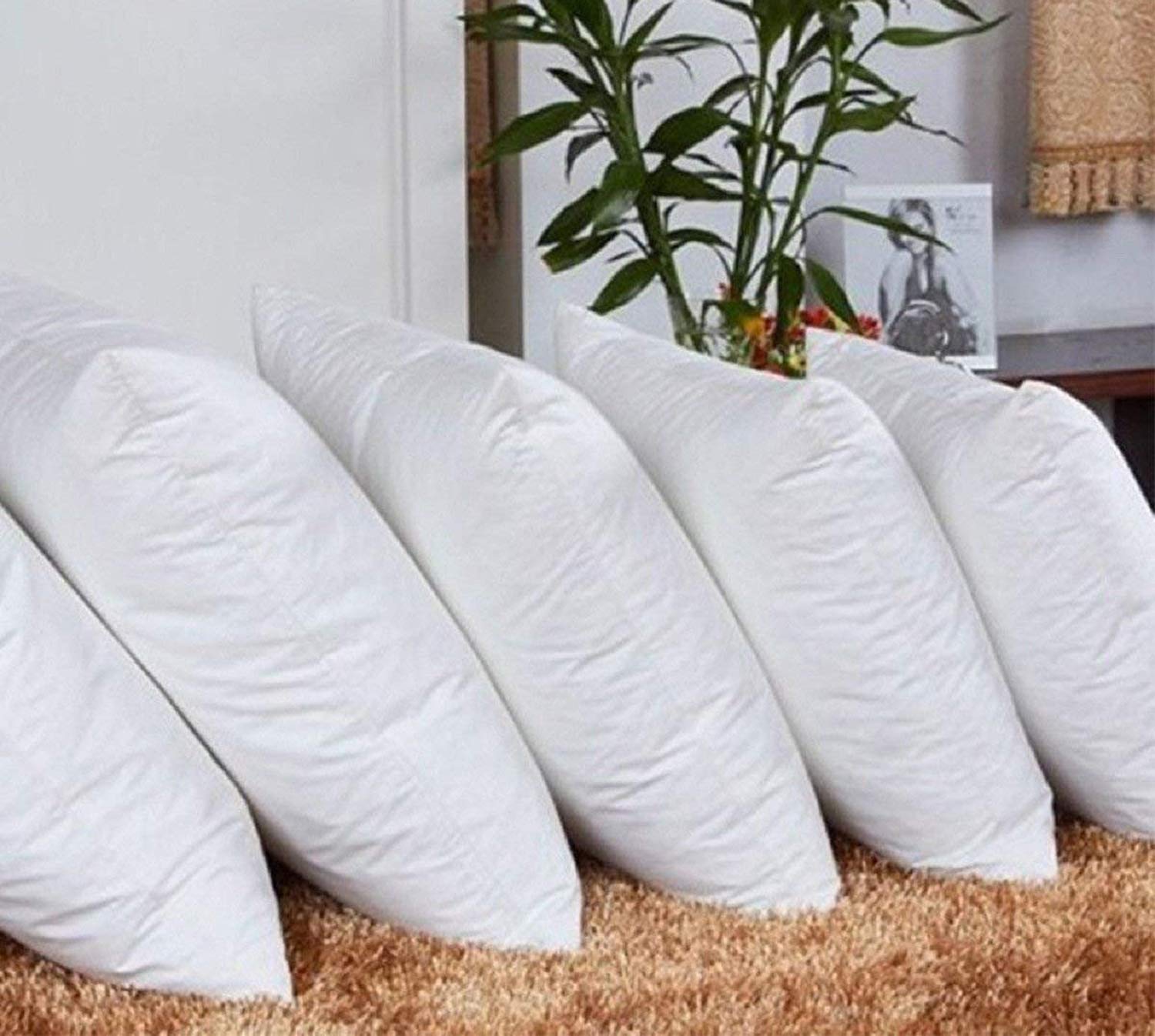 Kuber Industries Microfibre Cushion Filler Set of 2 Pieces (16"x16", White, CTKTC013954)