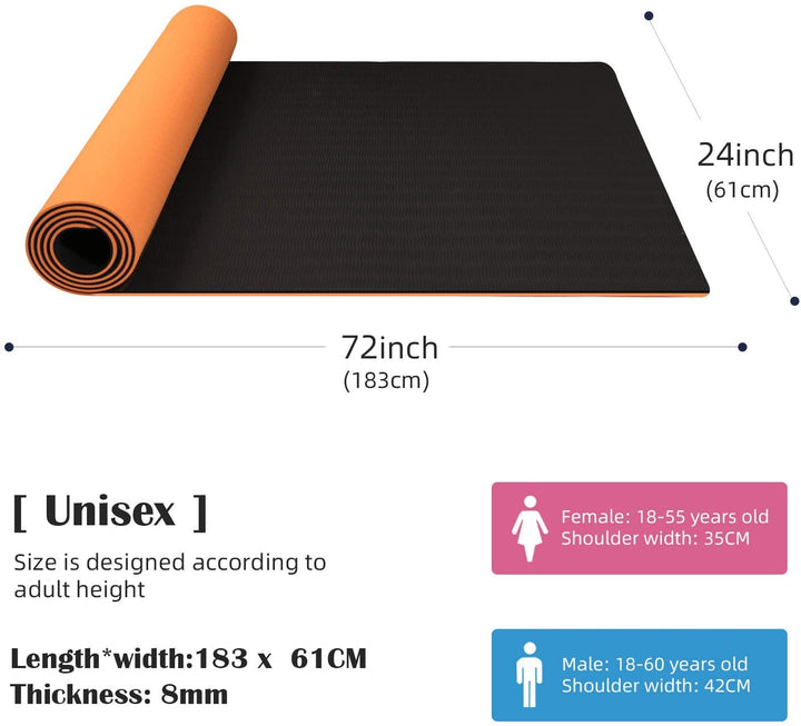 Premium Dual Colour Yoga Fitness Mat