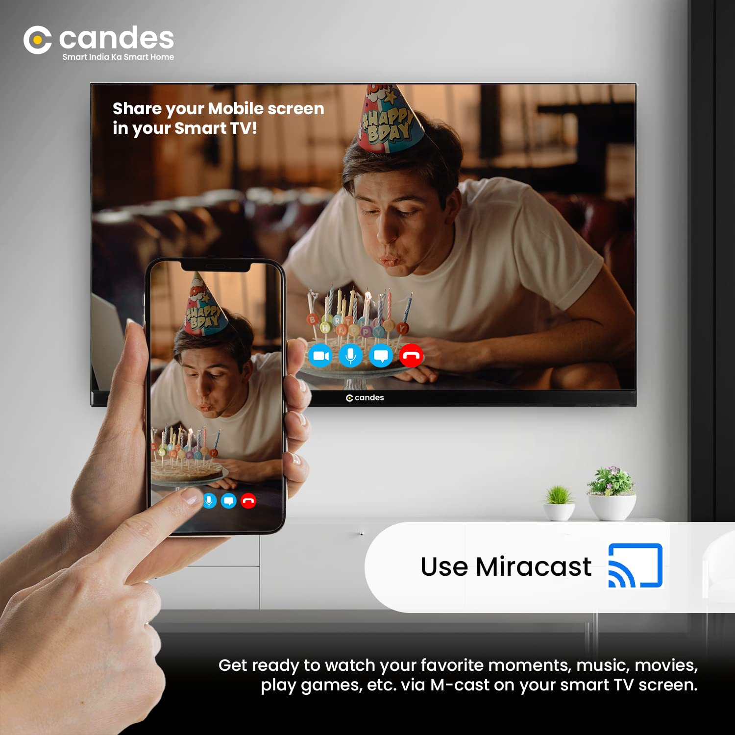 Candes 108 cm (43 inch) Ultra HD 4K Smart Android Based TV 2022 Edition with Voice Remote (CTPL43EF1SU4K)