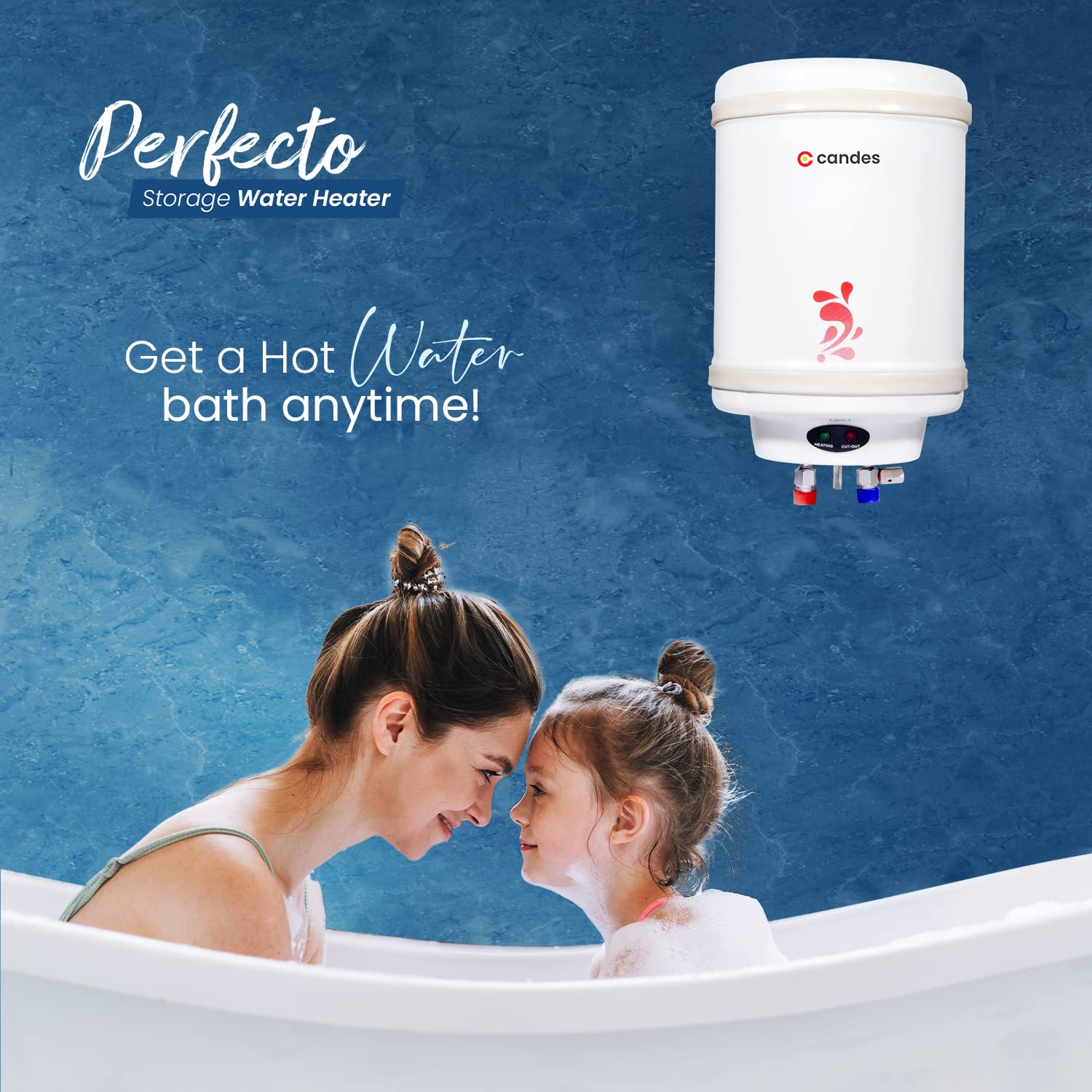 Candes Geyser 10 Litre | 1 Year Warranty | Water Heater for Home, Water Geyser, Water Heater, Electric Geyser, 5 Star Rated Automatic Instant Storage Water Heater, 2KW - Perfecto (Ivory)