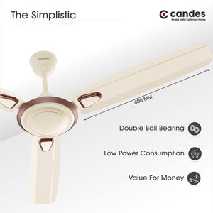 Candes Breeza 1200mm/48 inch High Speed Anti dust Decorative 5 Star Rated Ceiling Fan 400 RPM with 3 Years Warranty (Pack of 1,Coffee Brown) (Ivory, Pack of 2)
