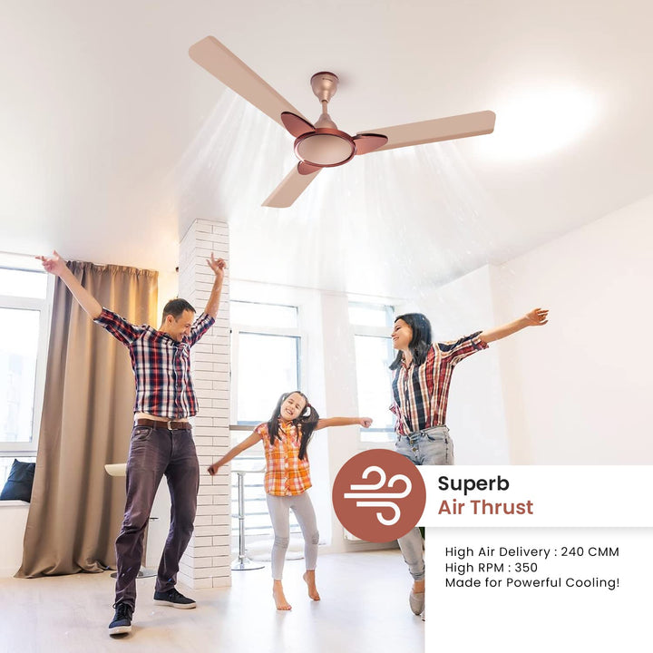 Candes Eco Zest Energy saving Designer 1200 mm / 48 inch Anti-Rust BLDC Ceiling Fan With Remote (2 Years Warranty) (Broken Gold)