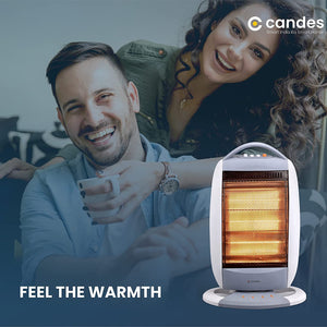 Candes New Infra Halogen Room Heater (White, Grey, 1200 watts) 3 Rod