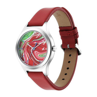 Stunners 2.0 Multicolour Dial Analog Red Leather