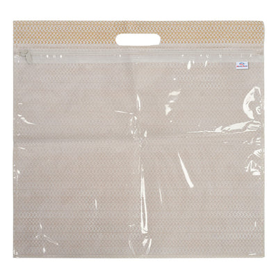 Heart Home Non-Woven Single Saree Covers With Transparent Window With Handle Pack of 18 (Brown)
