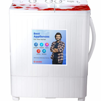 Candes 7.2 kg Semi Automatic Top Load Washing Machine Red & White (CTPL72GL1SWM)