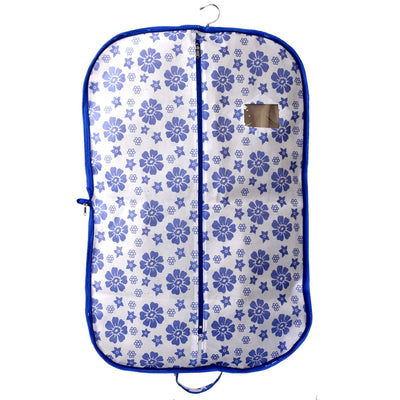 Kuber Industries Flower Printed Foldable Non Woven Men's Coat Blazer Cover (Blue) -CTMTC039474