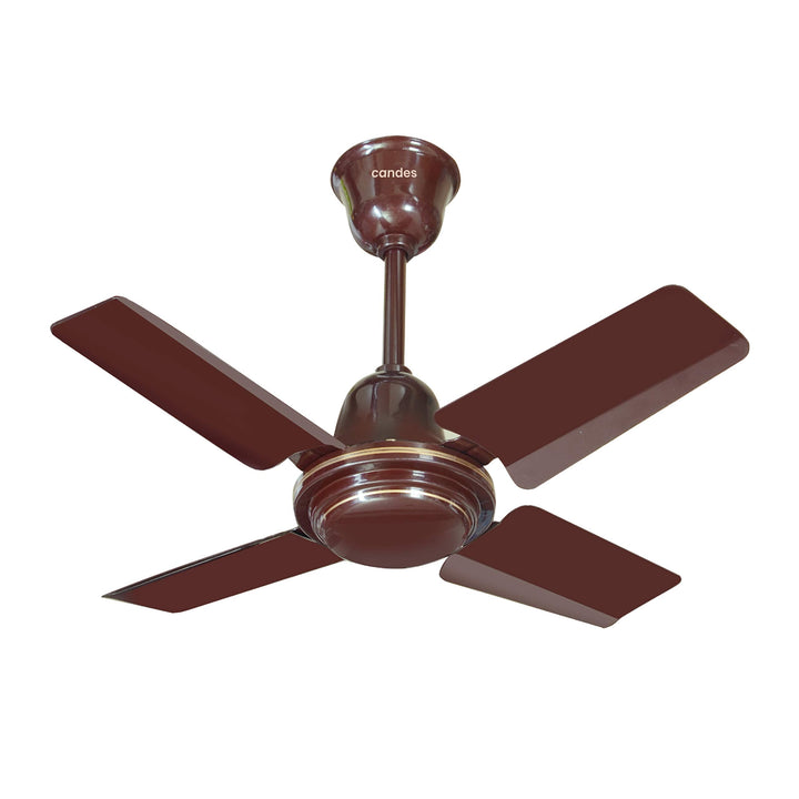 Candes TINNY 600 mm / 24 Inch High Speed 4 Blade Ceiling Fan with 2 Yrs. Warranty Brown (Pack of 1 Glossy Brown)