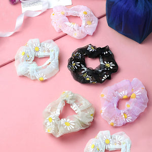 Yellow Chimes Scrunchies for Women Hair Accessories for Women 6 Pcs Net Fabric Scrunchies Set Rubber Bands Multicolor Scrunchie Ponytail Holders Hair Ties for Women and Girls Gifts for Women and Girls