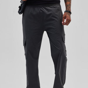 Charcoal Grey Relaxed Fit Parachute Pants