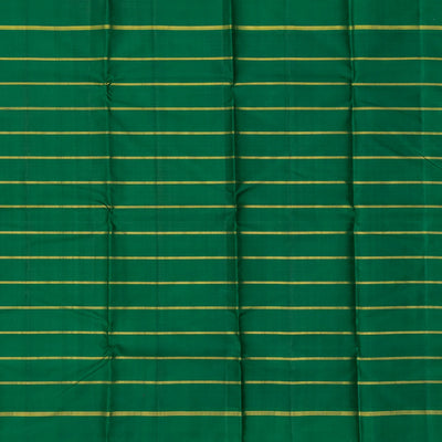 Crimson & Orange Handloom Kanchipuram Korvai Silk Saree With Checks