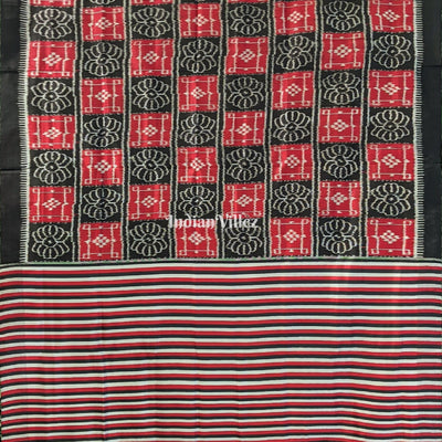 Black Red 8 Kothi Contemporary Silk Saree