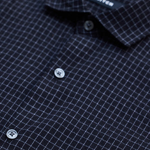 Black Mini Checks Slim Fit Shirt