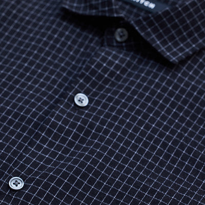 Black Mini Checks Slim Fit Shirt