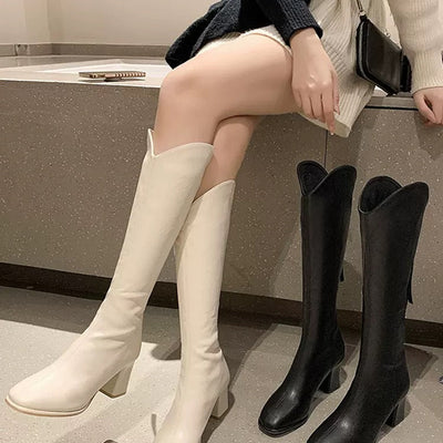 Drobe Premium Leather Boots with Heel