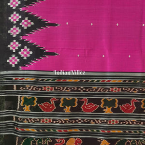 Magenta Black Border Pasapali Designer Contemporary Silk Saree