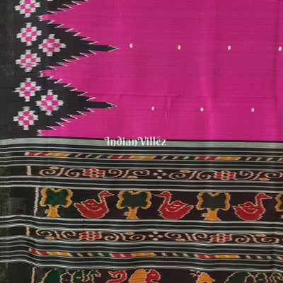 Magenta Black Border Pasapali Designer Contemporary Silk Saree