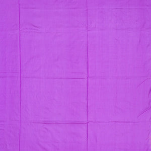 Turmeric Yellow Handloom Ikat Silk Saree With Contrast Lavender Border