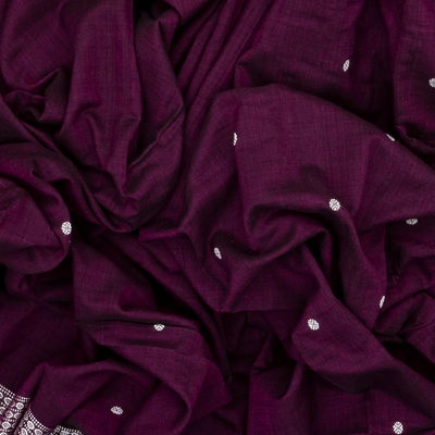 Magenta Orissa Cotton Saree With Kamalam Buttas