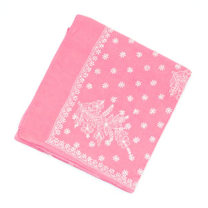 Bubble gum Pink Chikankari Embroidered Cotton Saree With Floral Motifs