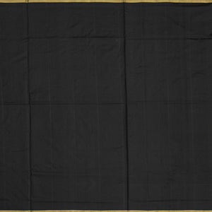 Yellow Handloom Ikat Silk Saree With Contrast Black Border