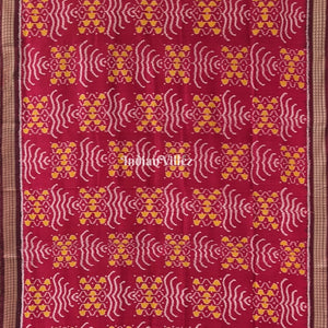 Maroon Odisha Handloom Khandua Silk Saree